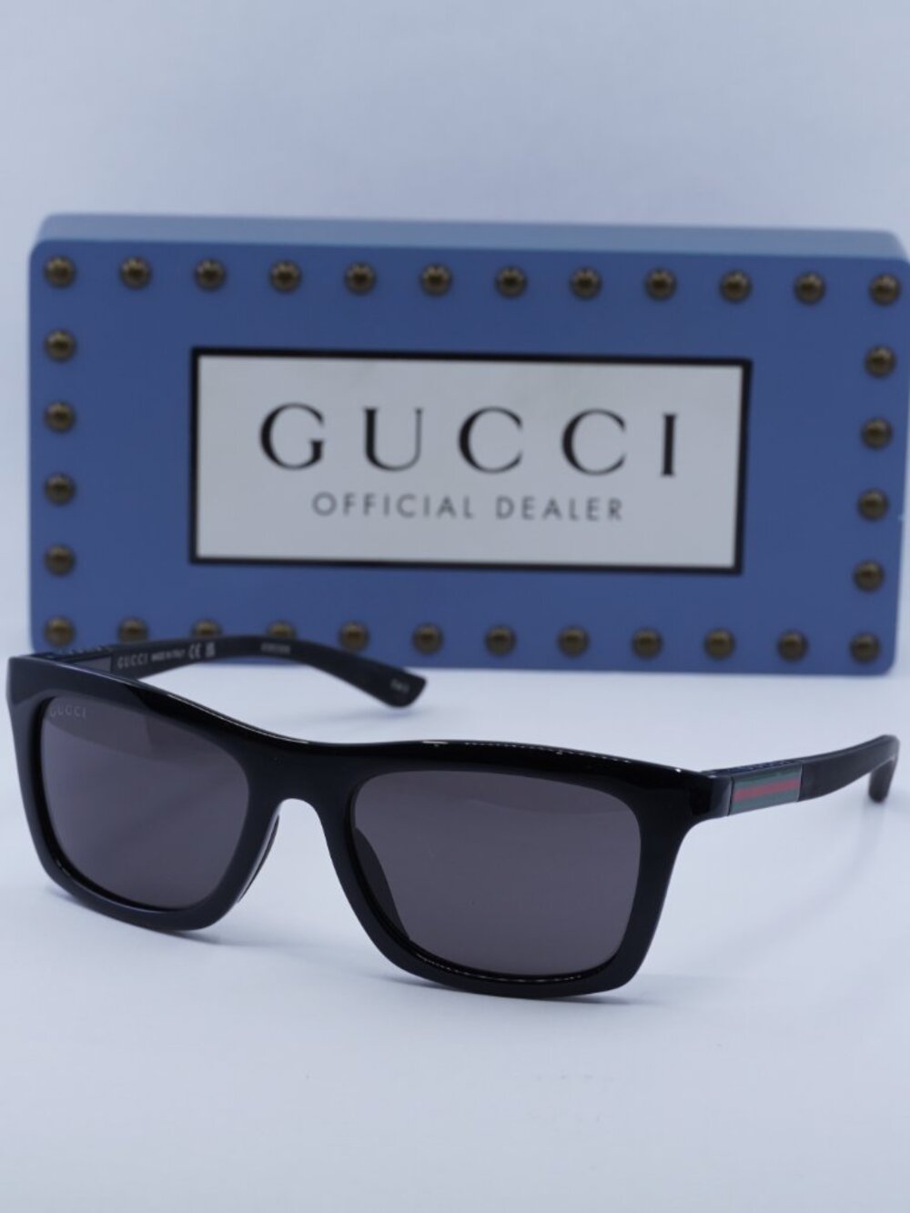 Gucci GG1735S 001 Rectangle Sunglasses - Black / Grey